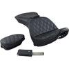 Saddlemen Explorer Seat - With Backrest - Lattice Stitched - Black - FLSTS - For: Harley Davidson - Softail - Forever Rad-Saddlemen