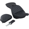 Saddlemen Explorer Seat - With Backrest - Lattice Stitched - Black - FXST - For: Harley Davidson - Softail - Forever Rad-Saddlemen