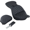 Saddlemen Explorer Seat - With Backrest - Lattice Stitched - Black - FXST - For: Harley Davidson - Softail - Forever Rad-Saddlemen