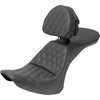 Saddlemen Explorer Seat - With Backrest - Lattice Stitched - Black - FLSTN - For: Harley Davidson - Softail - Forever Rad-Saddlemen