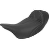 Saddlemen Dominator Solo Seat - Extended Reach - wo Backrest - Black w Gray Stitching - FL 08-23 - For: Harley Davidson - Touring - Forever Rad-Saddlemen