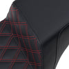 Saddlemen Step-Up Seat - Front Lattice StitchWith Red Stitching - Black - For: Harley Davidson - Softail - Forever Rad-Saddlemen